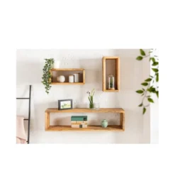 Półka ścienna WALLES Hemingway zestaw 3 drewno mango*Invicta Interior Outlet