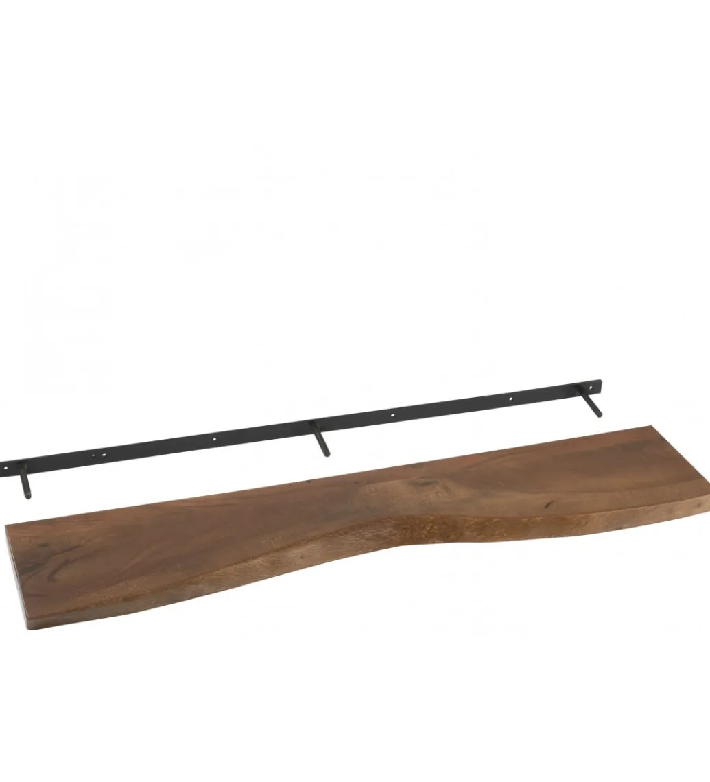 Półka GERARD 115 cm drewno akcja brązowa*J-Line Clearance