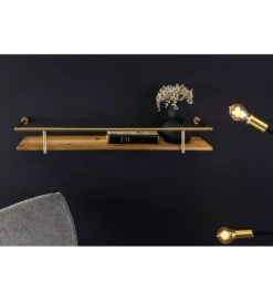 Półka HERITAGE 75 cm złota drewno sosny*Invicta Interior - przedsprzedaż Hot