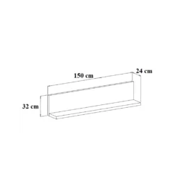 Półka wisząca BOTA 150 cm antracytowa*Helvetia Best