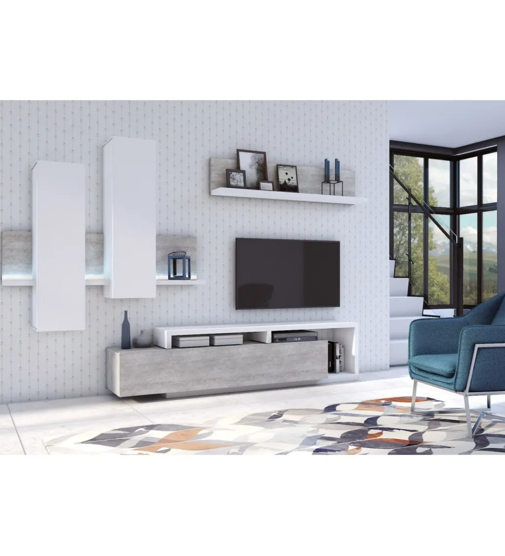 Półka wisząca BOTA 150 cm w optyce betonu*Helvetia New
