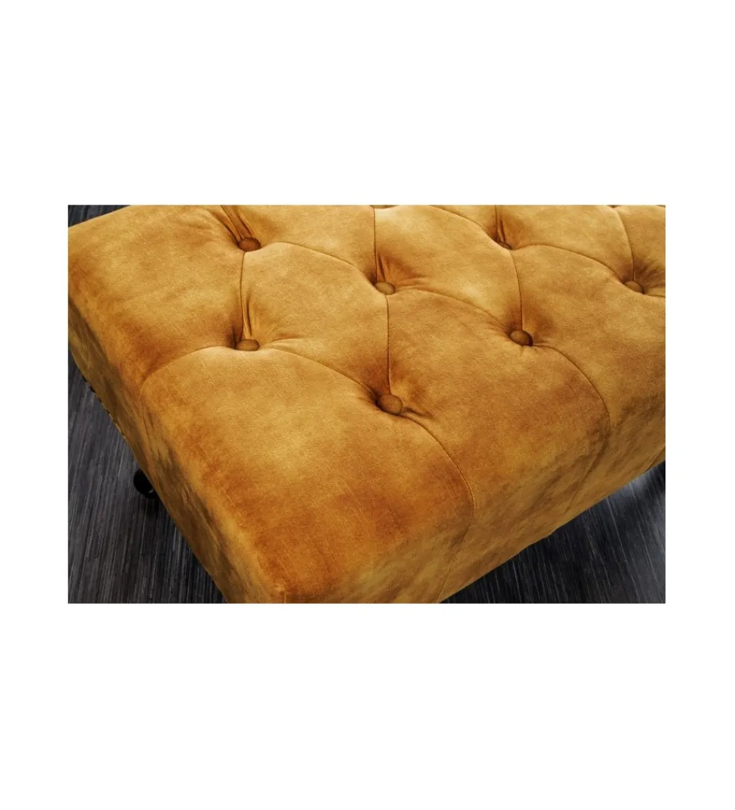 Podnóżek BRIGIDA Chesterfield musztardowy*Invicta Interior Outlet