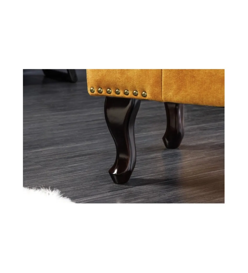 Podnóżek BRIGIDA Chesterfield musztardowy*Invicta Interior Outlet