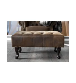 Podnóżek Chesterfield antyczny brąz*Invicta Interior