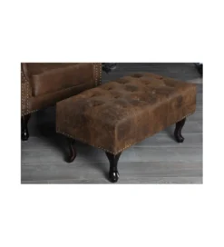 Podnóżek Chesterfield antyczny brąz*Invicta Interior