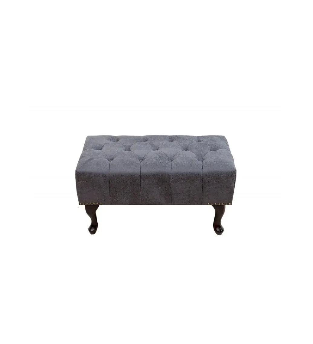 Podnóżek Chesterfield antyczny szary*Invicta Interior Hot