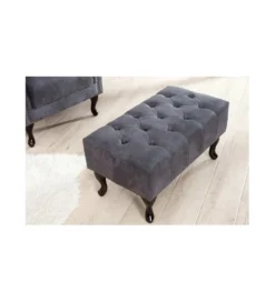 Podnóżek Chesterfield antyczny szary*Invicta Interior Hot