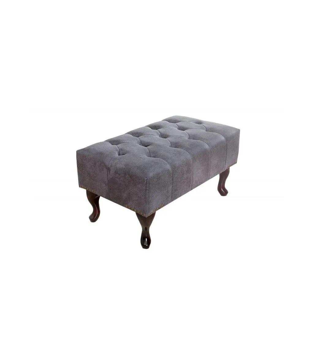 Podnóżek Chesterfield antyczny szary*Invicta Interior Hot