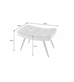 Podnóżek RAMIRO Scandinavia 60 cm szary*Invicta Interior - przedsprzedaż New