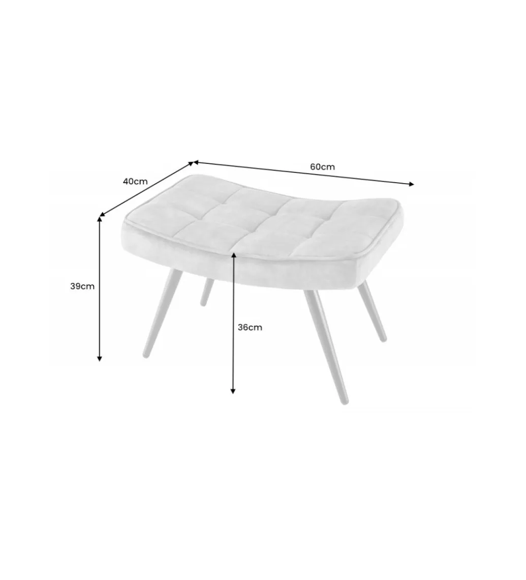 Podnóżek RAMIRO Scandinavia 60 cm szary*Invicta Interior - przedsprzedaż New