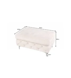 Podnóżek SOFIJA Modern Barock 92 cm beżowy*Invicta Interior Clearance