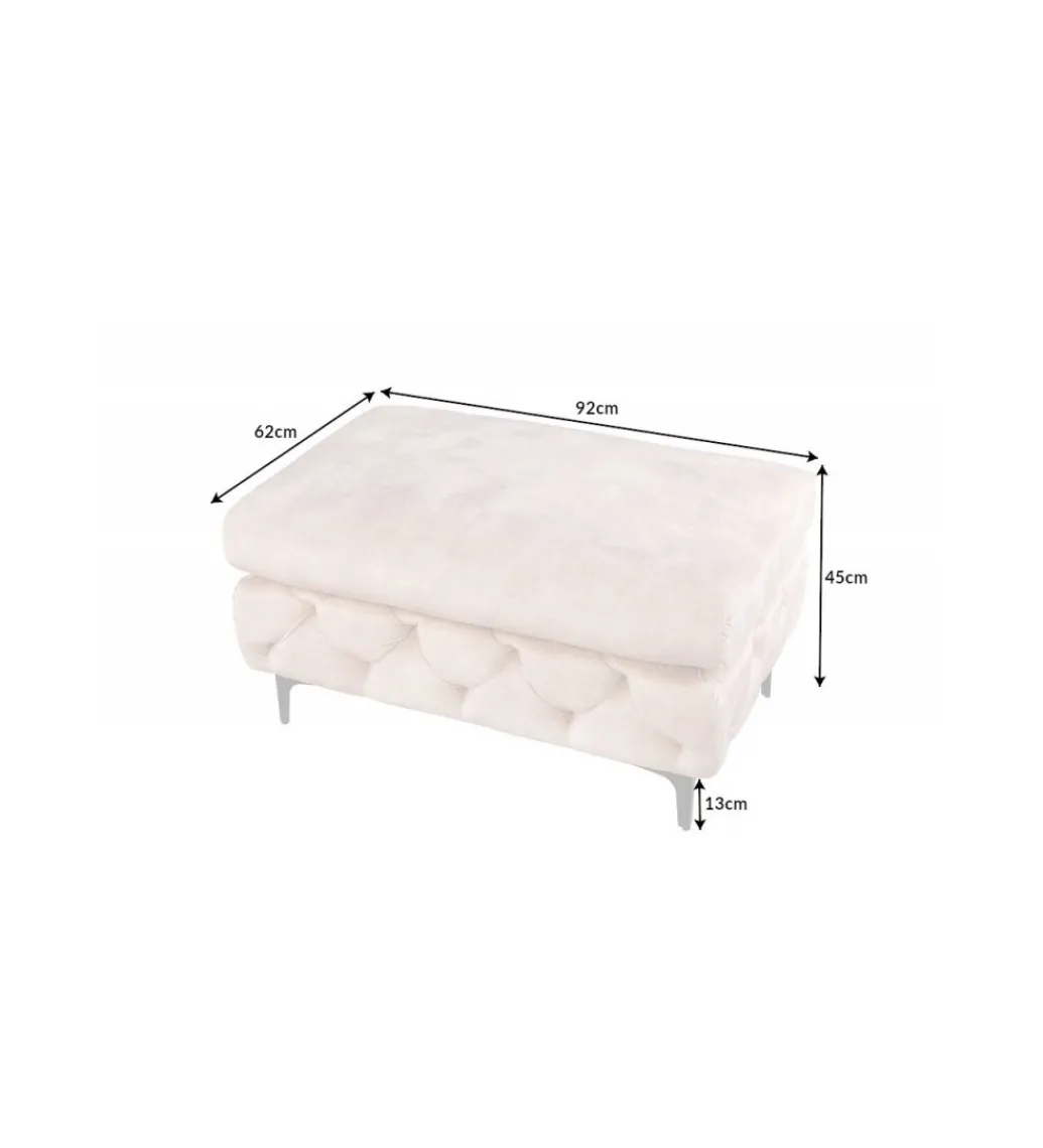 Podnóżek SOFIJA Modern Barock 92 cm beżowy*Invicta Interior Clearance