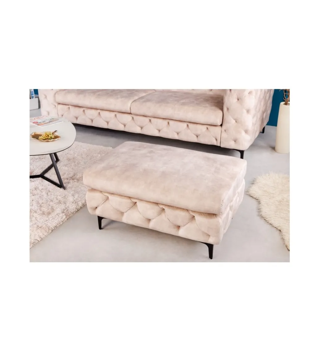 Podnóżek SOFIJA Modern Barock 92 cm beżowy*Invicta Interior Clearance