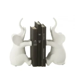 Podpora na książki Elephant set 2 biała*J-Line Online