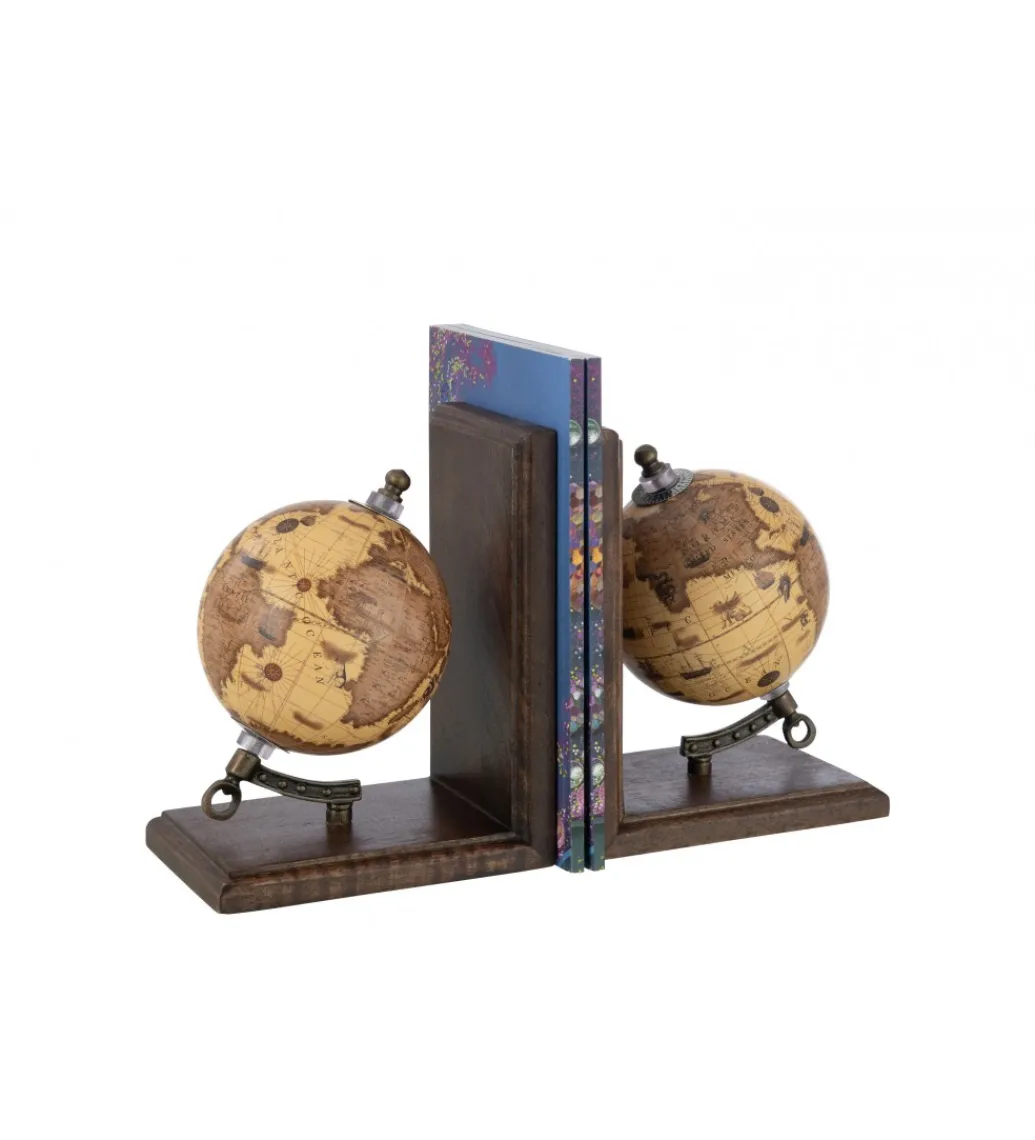 Podpora na książki GLOBE set 2 brązowa*J-Line Best