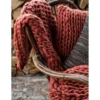 Poduszka Knitted  40 cm w odcieniach czerwonego*J-Line Best