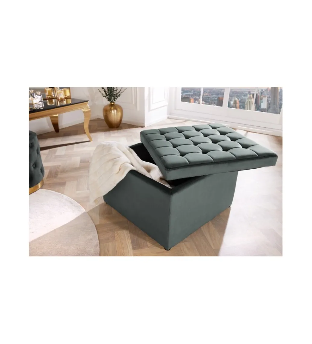 Pufa ALETTA 60 cm szara*Invicta Interior Clearance