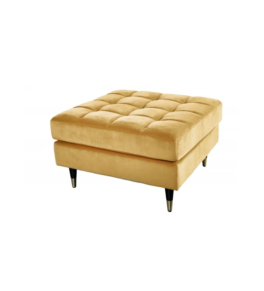 Pufa CANIS Velvet 80 cm musztardowo - źółta*Invicta Interior