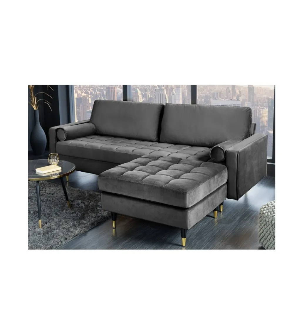 Pufa CANIS Velvet 80 cm szara*Invicta Interior Outlet