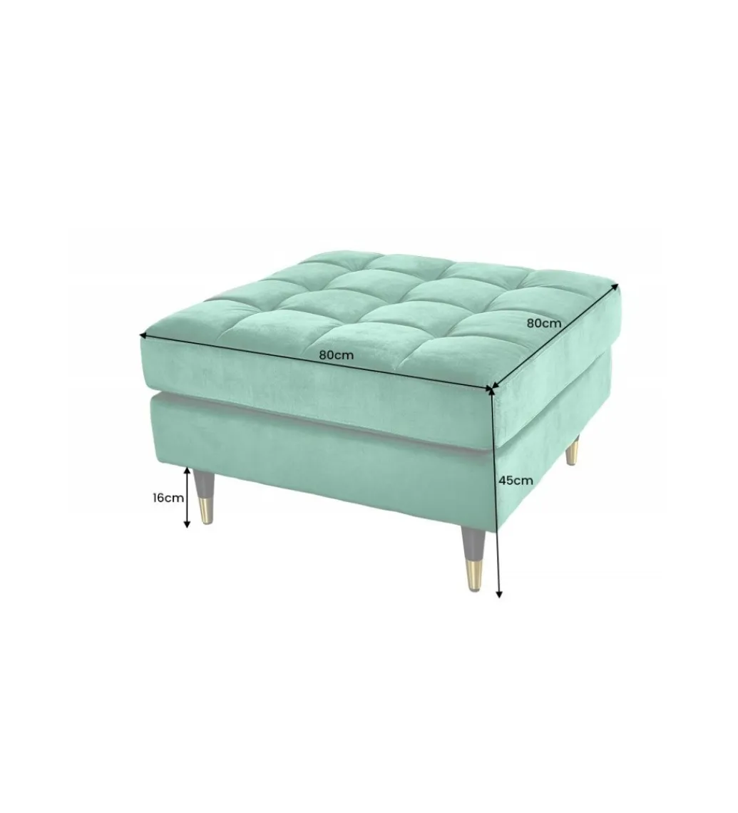 Pufa CANIS Velvet 80 cm szmaragdowo zielona*Invicta Interior Sale