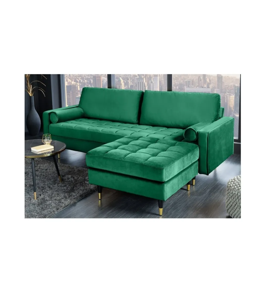 Pufa CANIS Velvet 80 cm szmaragdowo zielona*Invicta Interior Sale