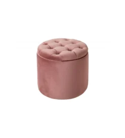 Pufa FABIO II 50 Cm aksamit pudrowy róż*Invicta Interior Best