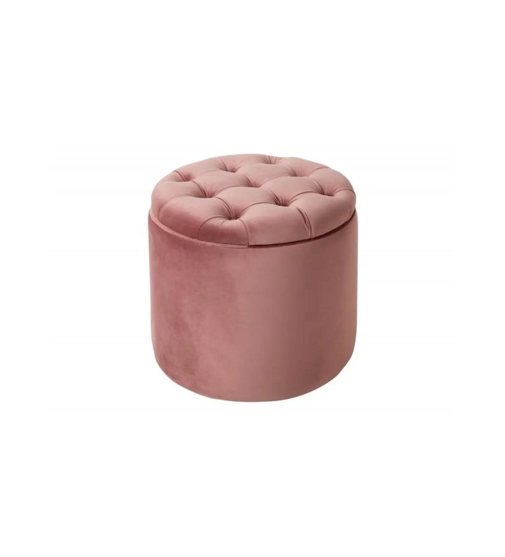 Pufa FABIO II 50 Cm aksamit pudrowy róż*Invicta Interior Best