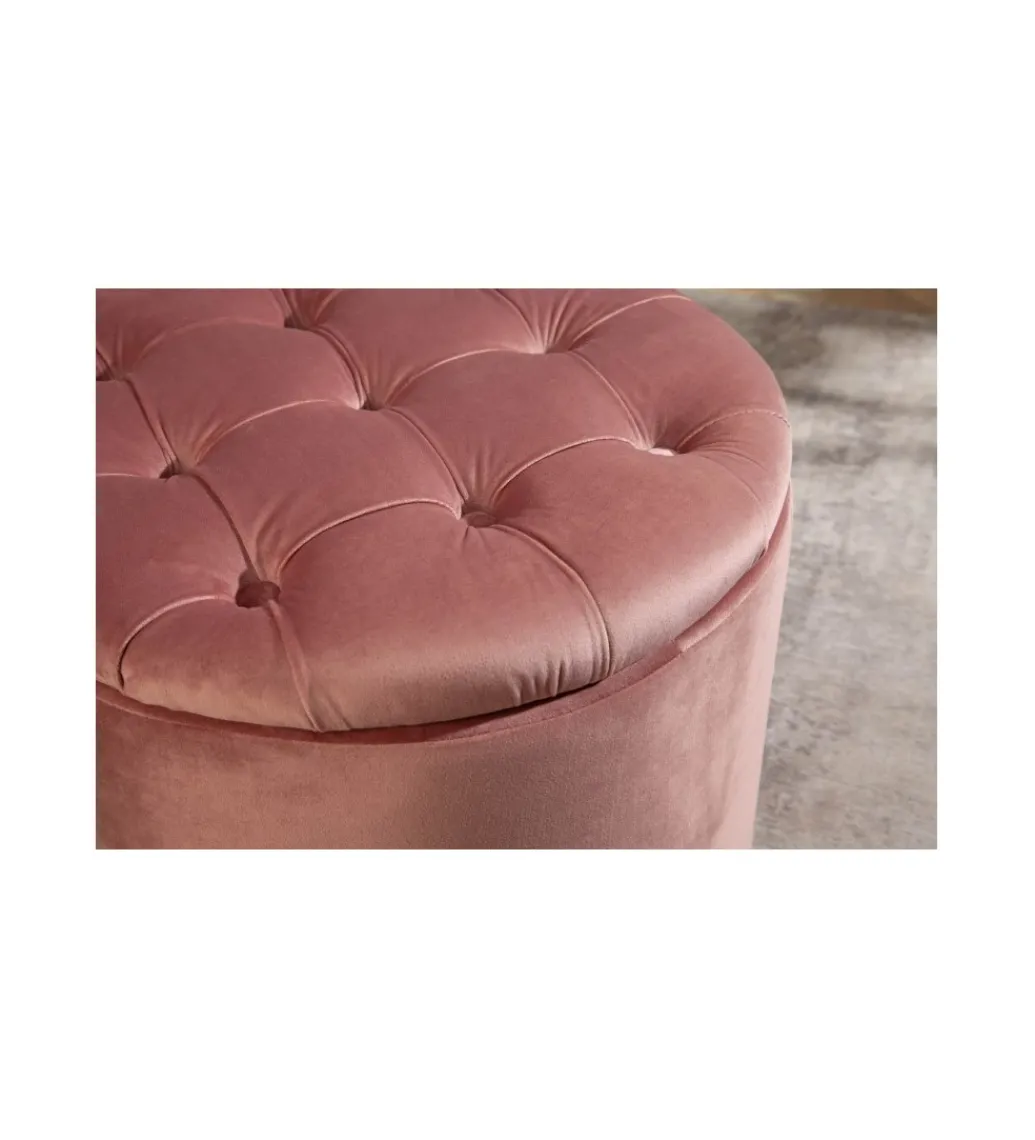 Pufa FABIO II 50 Cm aksamit pudrowy róż*Invicta Interior Best