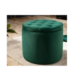 Pufa FABIO II 50 Cm Aksamit szmaragdowa zieleń*Invicta Interior Discount