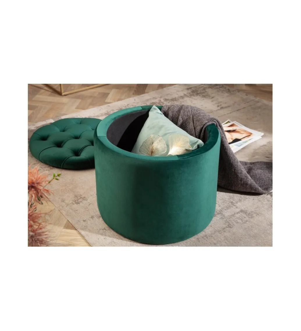 Pufa FABIO II 50 Cm Aksamit szmaragdowa zieleń*Invicta Interior Discount
