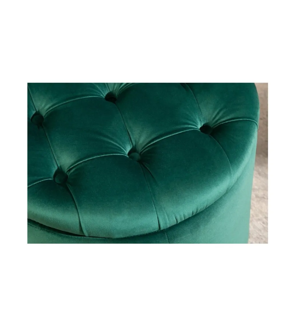 Pufa FABIO II 50 Cm Aksamit szmaragdowa zieleń*Invicta Interior Discount