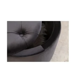 Pufa FABIO II 50 Cm czarna*Invicta Interior Online