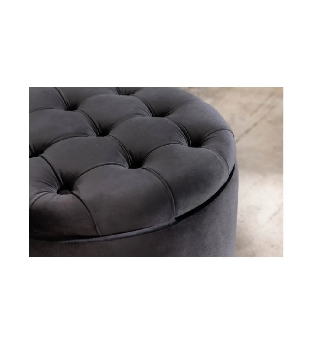 Pufa FABIO II 50 Cm czarna*Invicta Interior Online