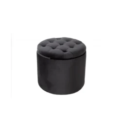 Pufa FABIO II 50 Cm czarna*Invicta Interior Online