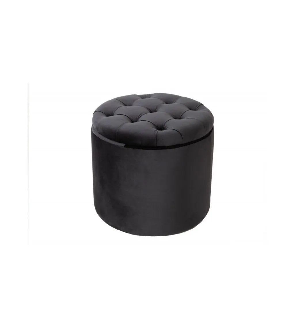 Pufa FABIO II 50 Cm czarna*Invicta Interior Online