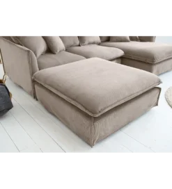Pufa HEAVEN 100 cm cord beżowa*Invicta Interior