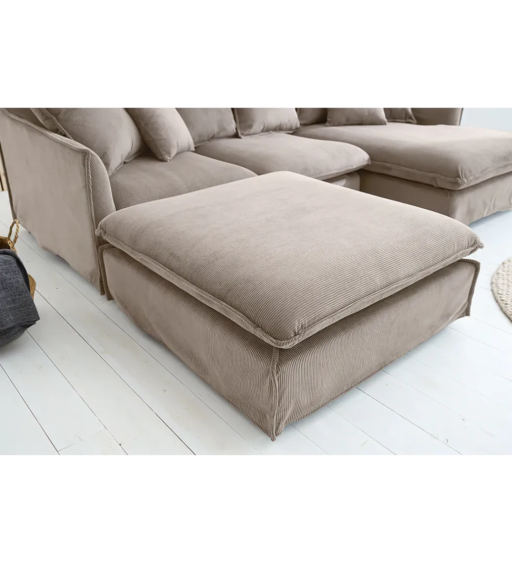 Pufa HEAVEN 100 cm cord beżowa*Invicta Interior