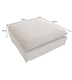 Pufa HEAVEN 100 cm cord beżowa*Invicta Interior