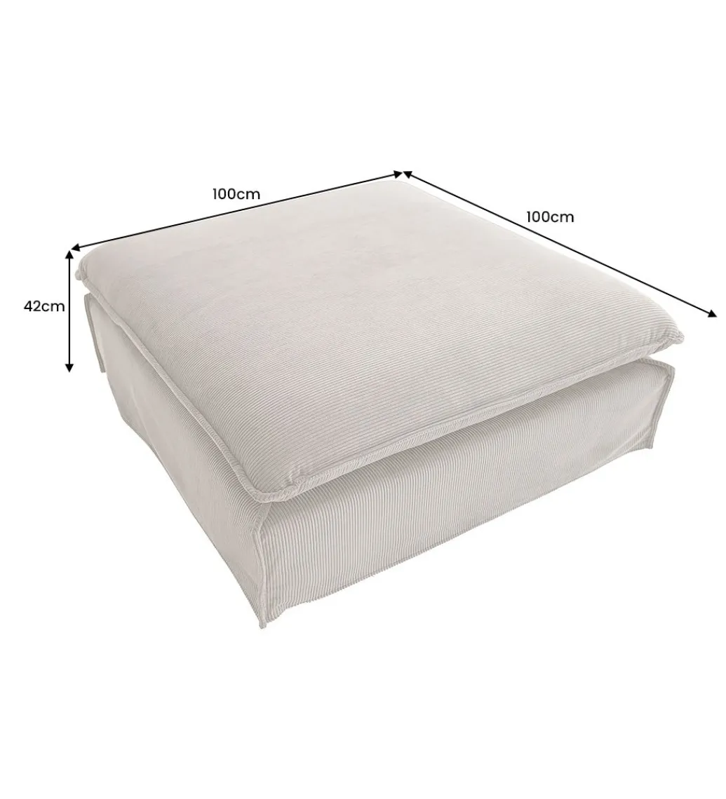 Pufa HEAVEN 100 cm cord beżowa*Invicta Interior