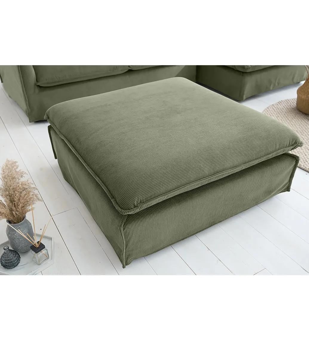Pufa HEAVEN 100 cm cord zielona*Invicta Interior