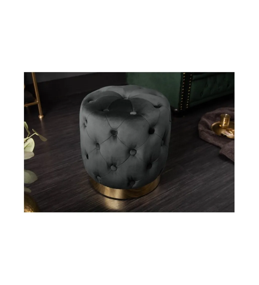 Pufa Modern Barock Chester czarna*Invicta Interior Outlet