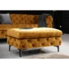 Pufa MODERN BAROCK 90 cm aksamitny musztardowo żółty*Invicta Interior Clearance
