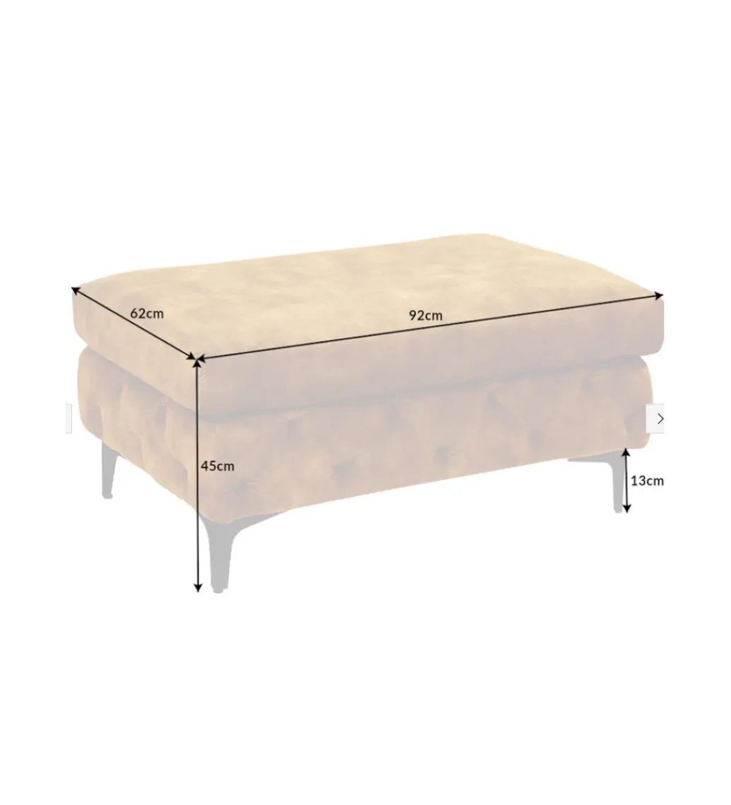 Pufa MODERN BAROCK 90 cm aksamitny musztardowo żółty*Invicta Interior Clearance