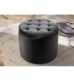 Pufa MODERN BAROCK STORAGE 50 cm welur szary*Invicta Interior - przedsprzedaż Best