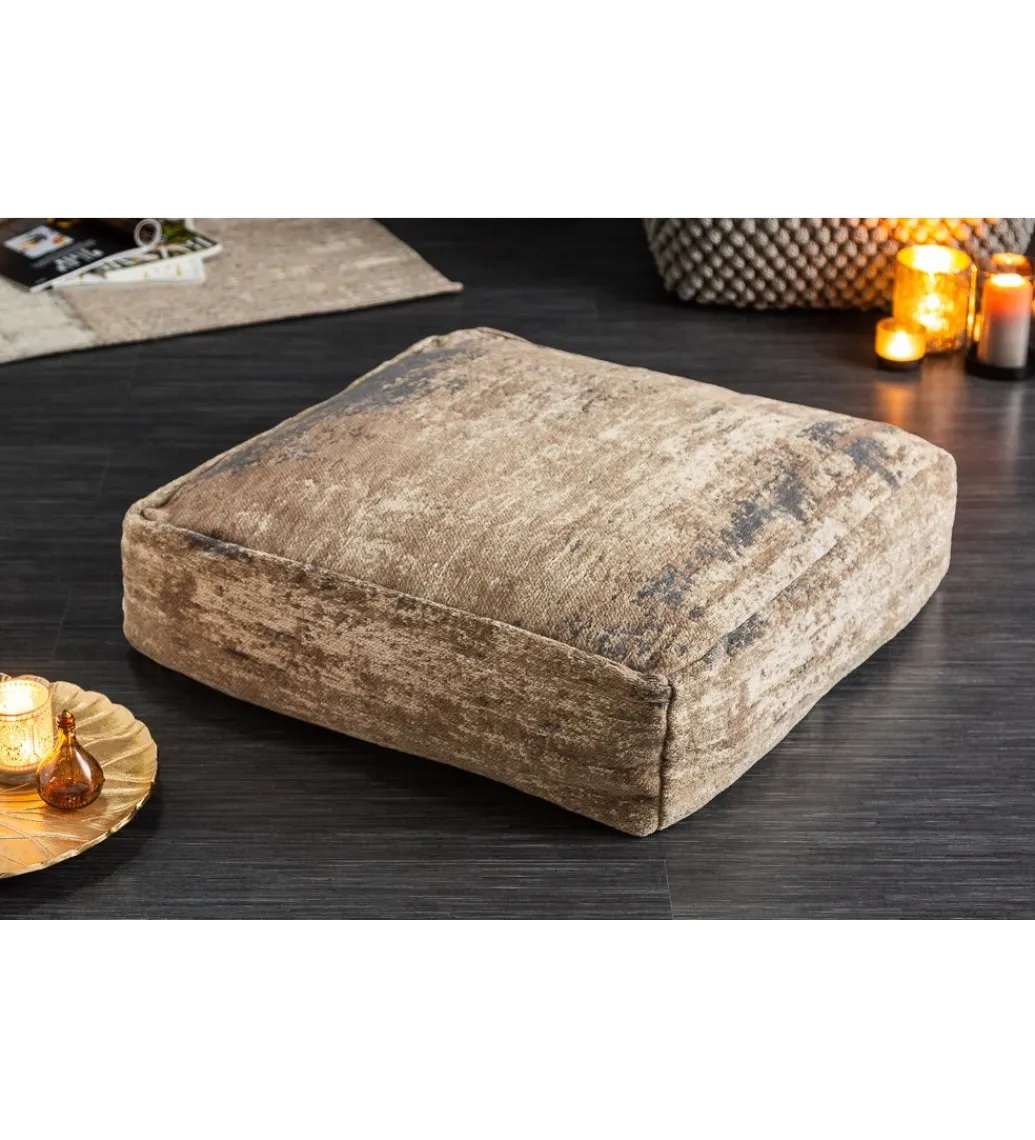 Pufa Na Podłogę Abstrakt 70 Cm brązowa*Invicta Interior Clearance