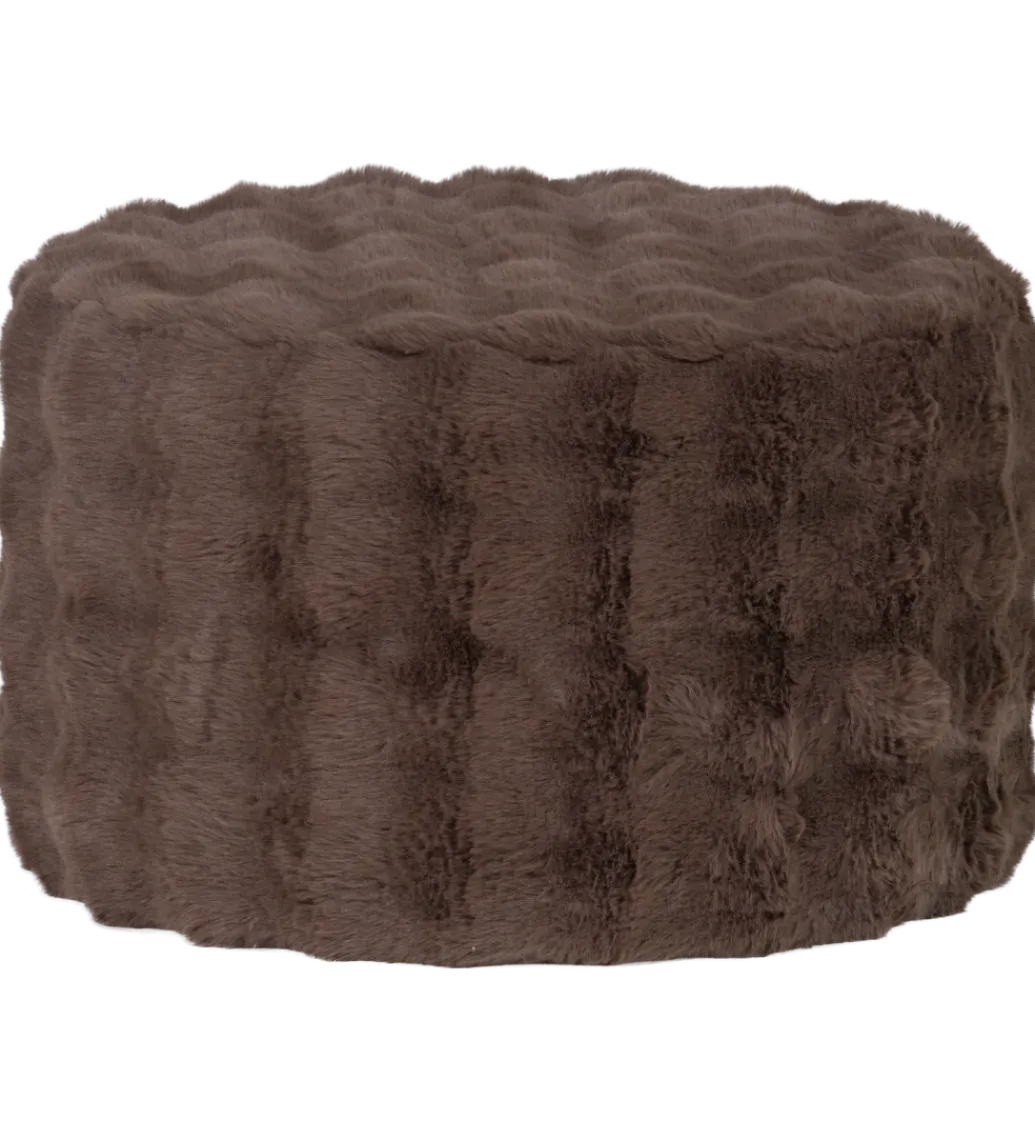 Pufa OLVEN 60 cm puchata brązowa*WOOOD Sale