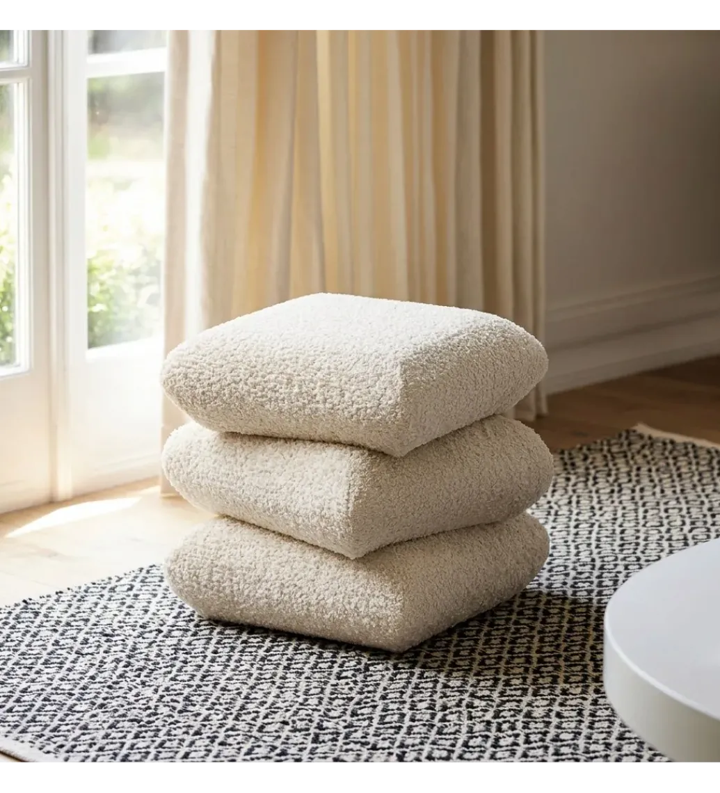 Pufa SOTERA 42 cm kremowa*Zona-Design Discount
