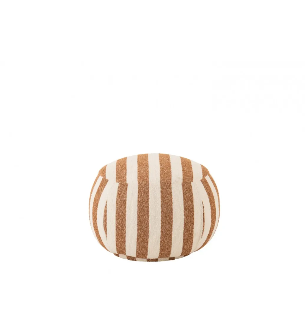 Pufa STRIPED 61 cm białokarmelowy*J-Line Best
