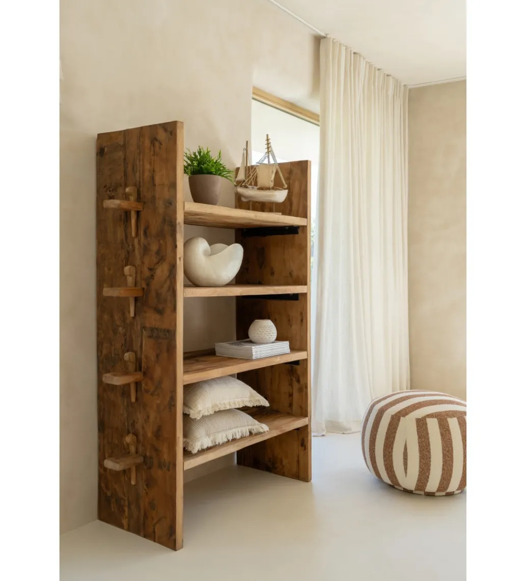 Pufa STRIPED 61 cm białokarmelowy*J-Line Best