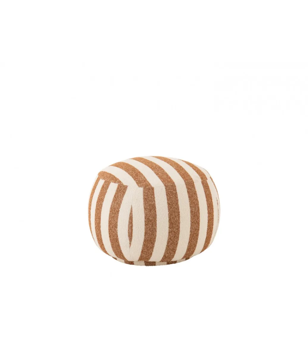 Pufa STRIPED 61 cm białokarmelowy*J-Line Best